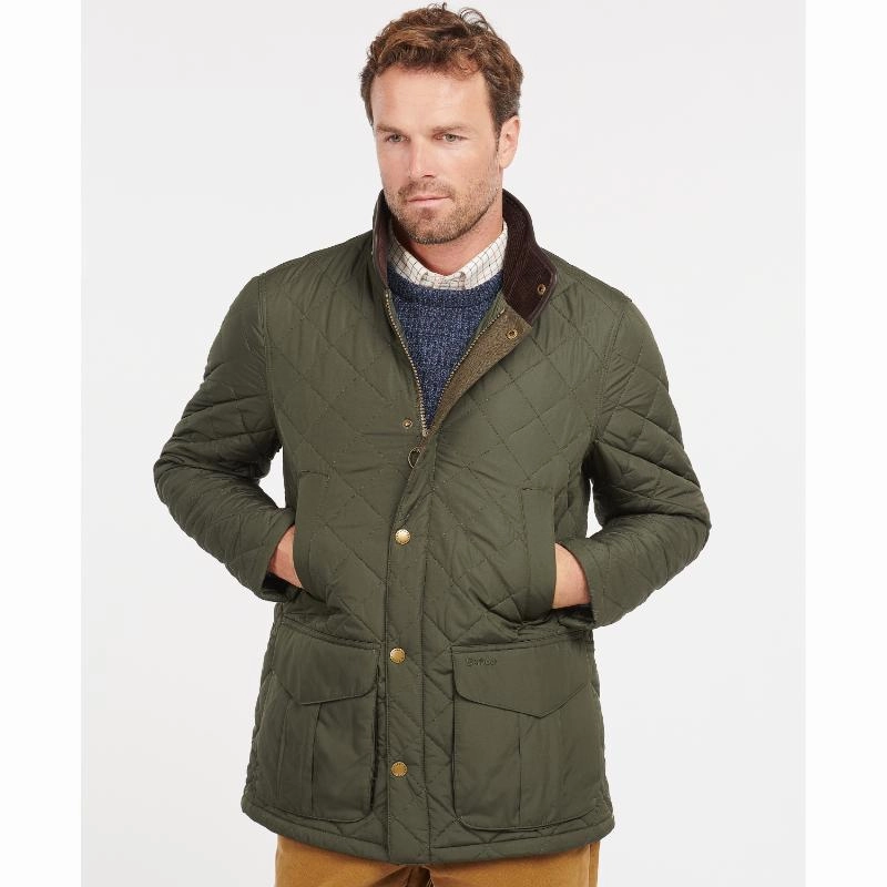 Barbour Devon Mens Quilted Jacket - Sage Special Online Offer Daily Special Offer