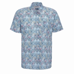 Clearance Event Exclusive Online Deal Barbour Devon Printed Summer Fit Shirt Dusk Blue