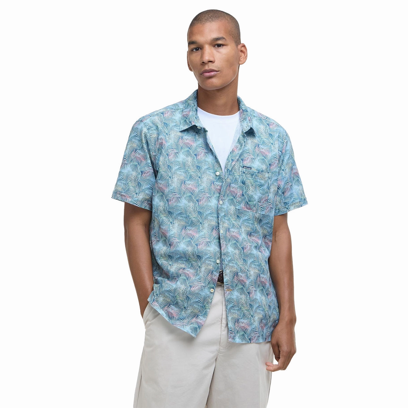 Shop Smart Save Barbour Devon Printed Summer Fit Shirt Dusk Blue
