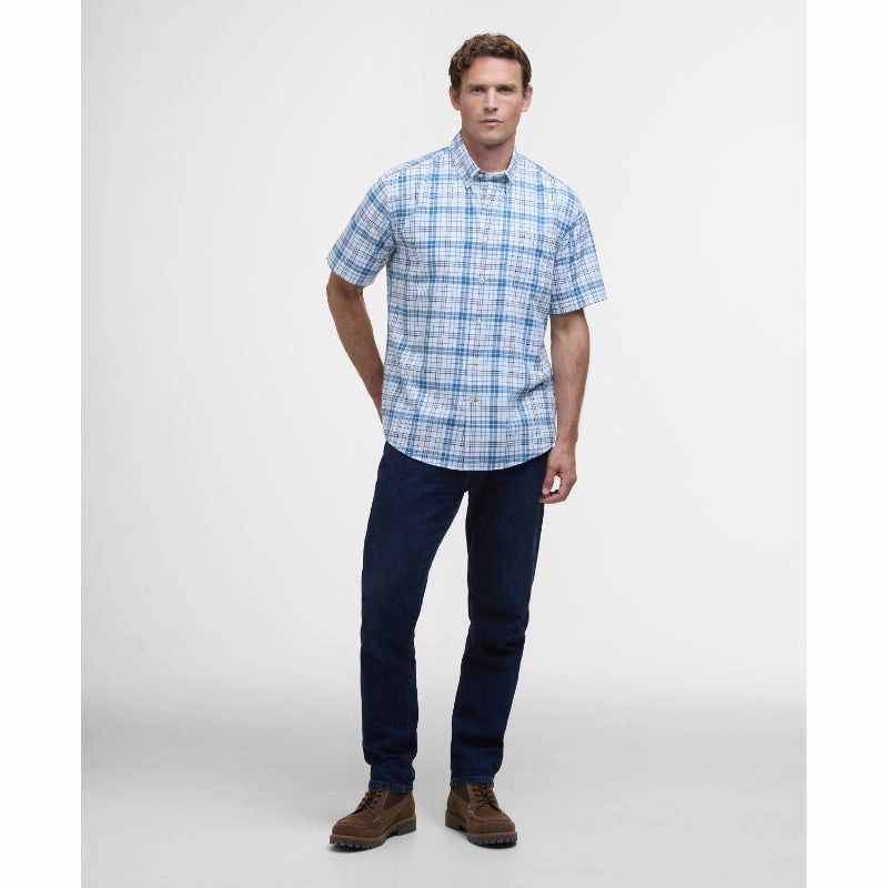 Barbour Drafthill Regular Fit Mens Shirt - Brook Blue Exclusive Hot Pick Gift Ideas Galore