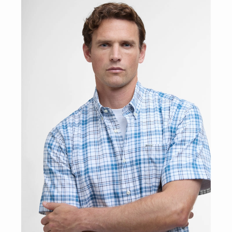 Clearance Alert Now Save Today Only Barbour Drafthill Regular Fit Mens Shirt - Brook Blue