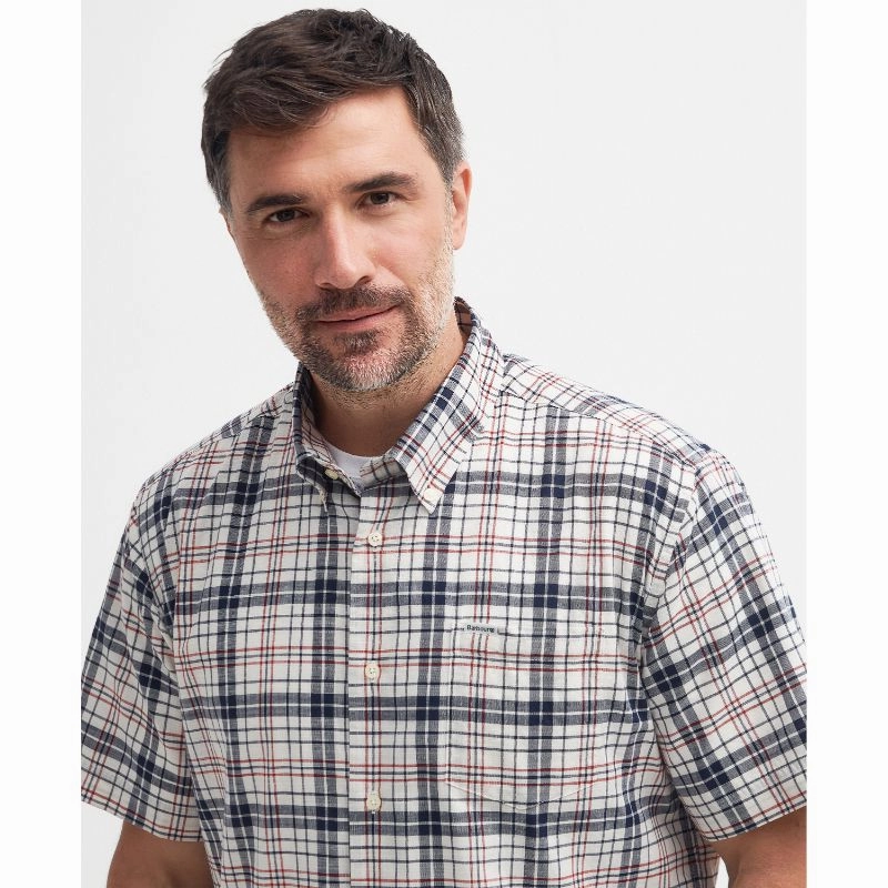 Barbour Drafthill Regular Fit Mens Shirt - Navy Shop Smart Save