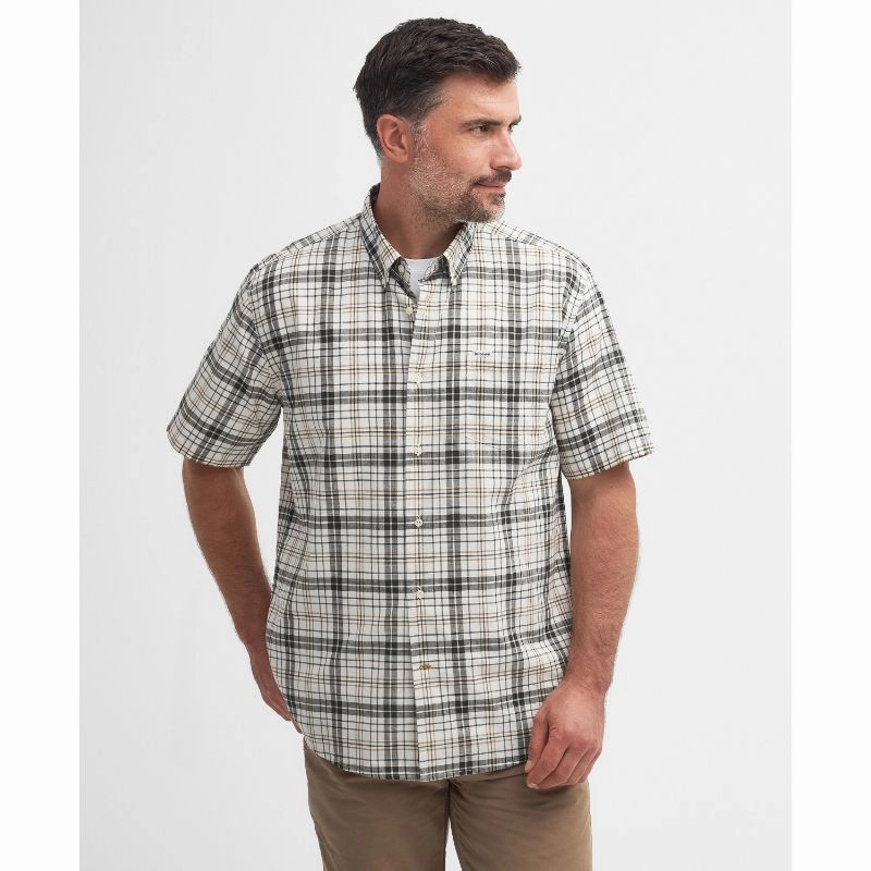 Barbour Drafthill Regular Fit Mens Shirt - Olive Trending Now Discount New Arrival Discount