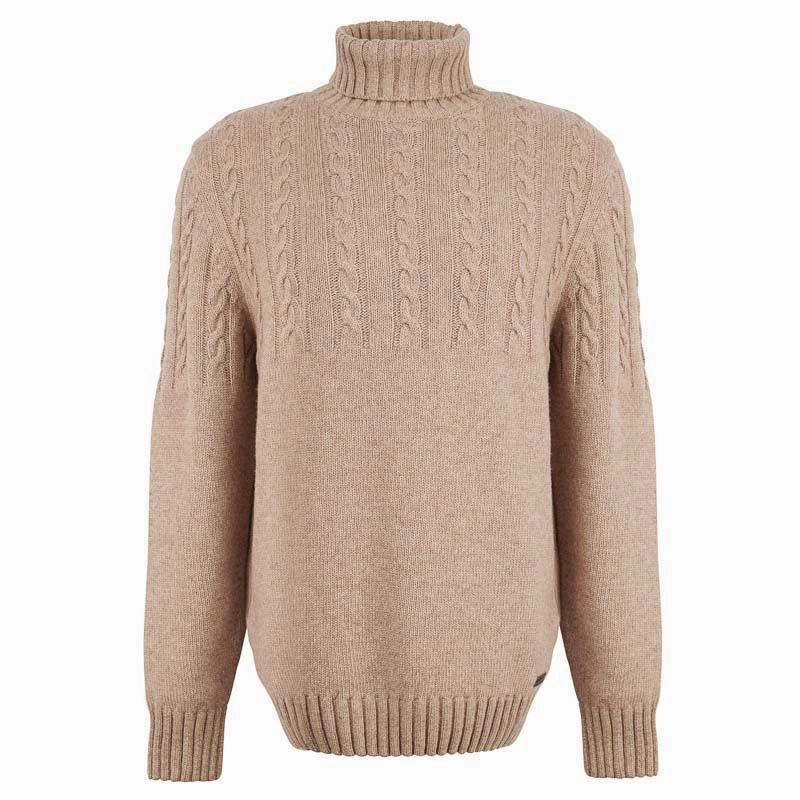 Instant Discount Barbour Duffle Cable Rollneck Mens Jumper - Stone