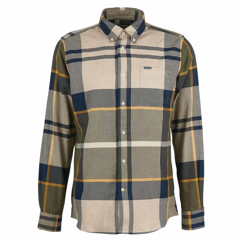 Barbour Dunoon Mens Tailored Shirt - Forest Mist Grab It Fast Hot Offer Ending Soon