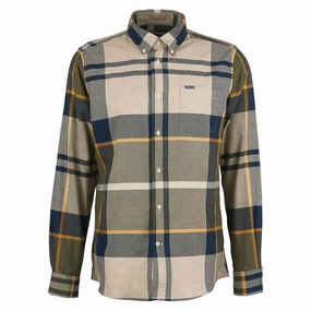 Weekend Flash Offer Save Today Event Barbour Dunoon Mens Tailored Shirt - Forest Mist