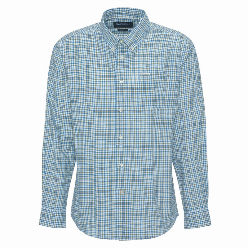 Barbour Durand Regular Fit Mens Shirt - Brook Blue Hot Offer Event
