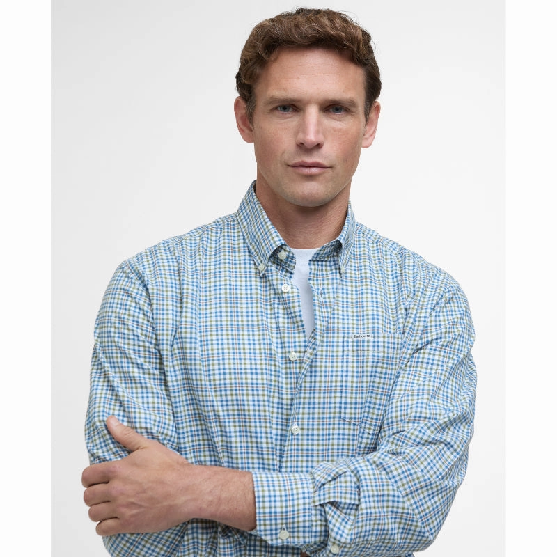 Barbour Durand Regular Fit Mens Shirt - Brook Blue Todays Steal Mega Discount Today