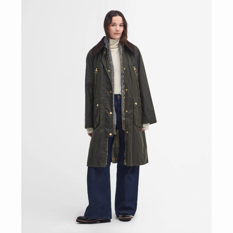 Limited Stock Deals Barbour Ebberston Wax Ladies Jacket - Archive Olive/Ancient