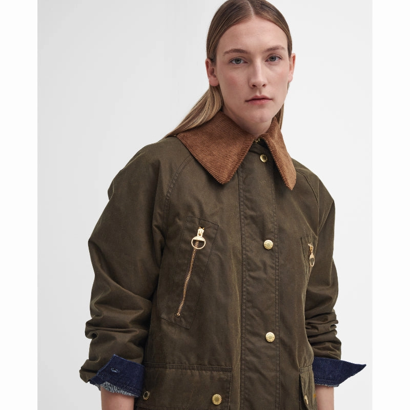 Todays Hot Savings Dont Miss Big Savings Barbour Ebberston Wax Ladies Jacket - Beech/Classic