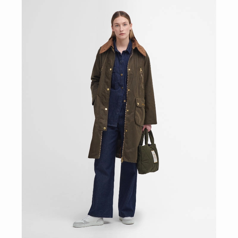 Today Only Discount Hot Deals Today Barbour Ebberston Wax Ladies Jacket - Beech/Classic