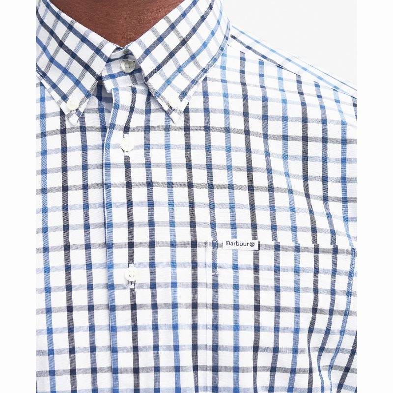 Barbour Eldon Tailored Fit Mens Shirt - Indigo Dont Wait Save Special Offer Inside
