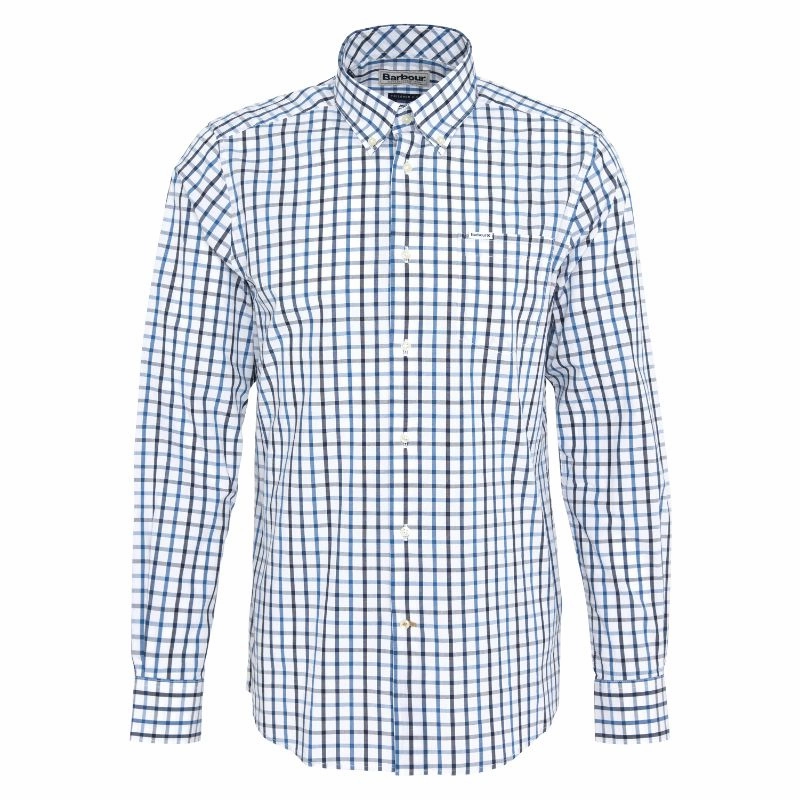 Barbour Eldon Tailored Fit Mens Shirt - Indigo Surprise Discount Today