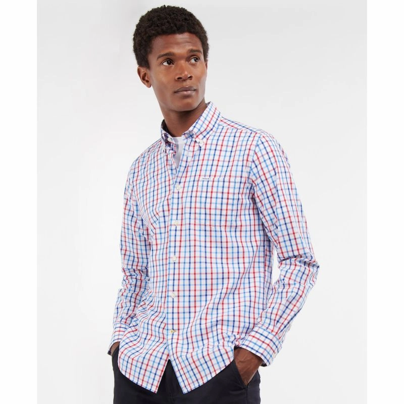 Clearance Event Alert New Arrival Discount Barbour Eldon Tailored Fit Mens Shirt - Red