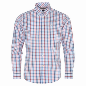 Dont Wait Save Barbour Eldon Tailored Fit Mens Shirt - Red