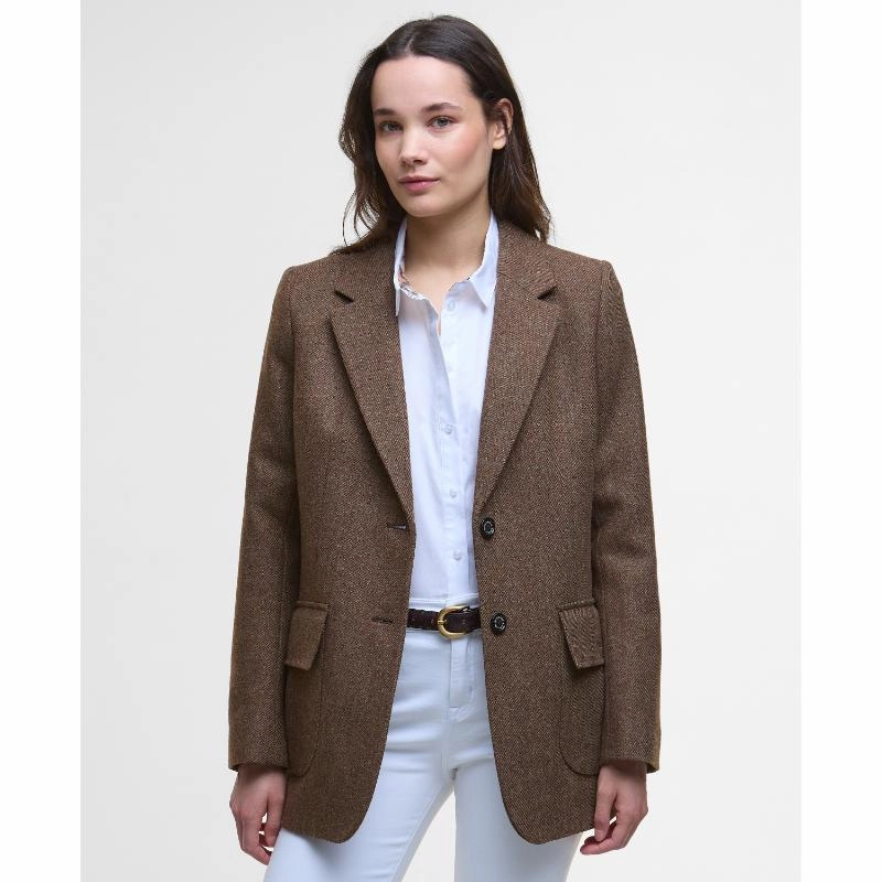 Barbour Elm Ladies Tailored Jacket - Military Brown Best Seller Deal Hot Sale Alert