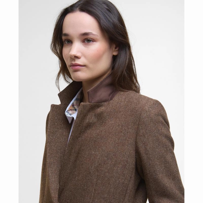 Today Only Savings Deal Frenzy Today Barbour Elm Ladies Tailored Jacket - Military Brown