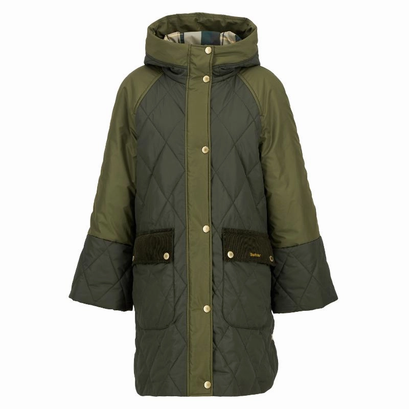 Barbour Elspeth Ladies Quilted Jacket - Olive/Dark Moss/Ancient Tartan Shop Grab Offer Today Only Special