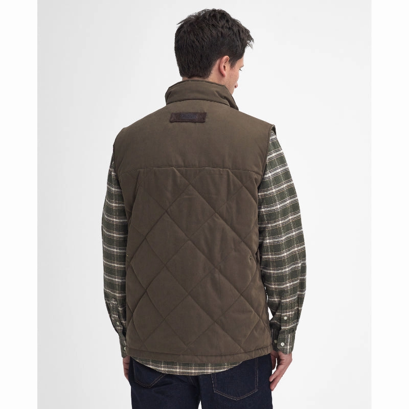 Dont Miss Big Savings Big Hot Sale Barbour Elter Quilted Mens Gilet - Olive