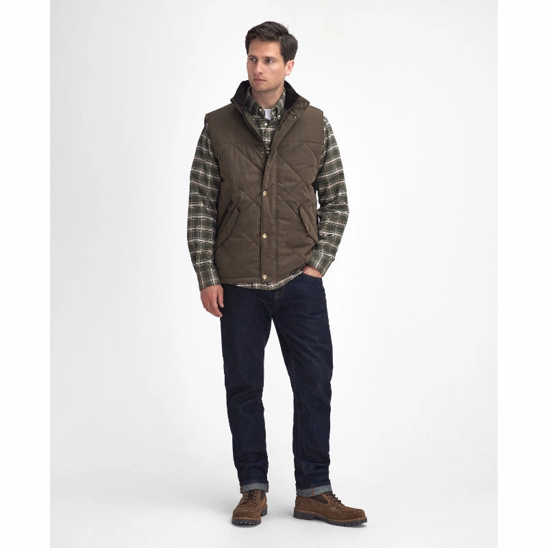 Barbour Elter Quilted Mens Gilet - Olive Shop Today Save