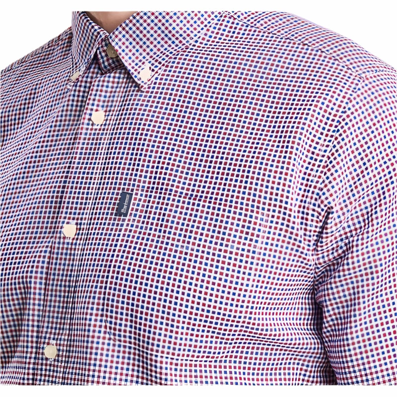 Barbour Endsleigh Mens Tailored Oxford Cotton Check - Red Special Online Offer
