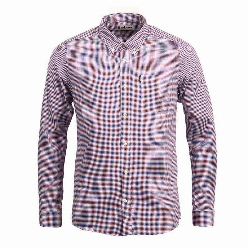 Steal Todays Offer Barbour Endsleigh Mens Tailored Oxford Cotton Check - Red
