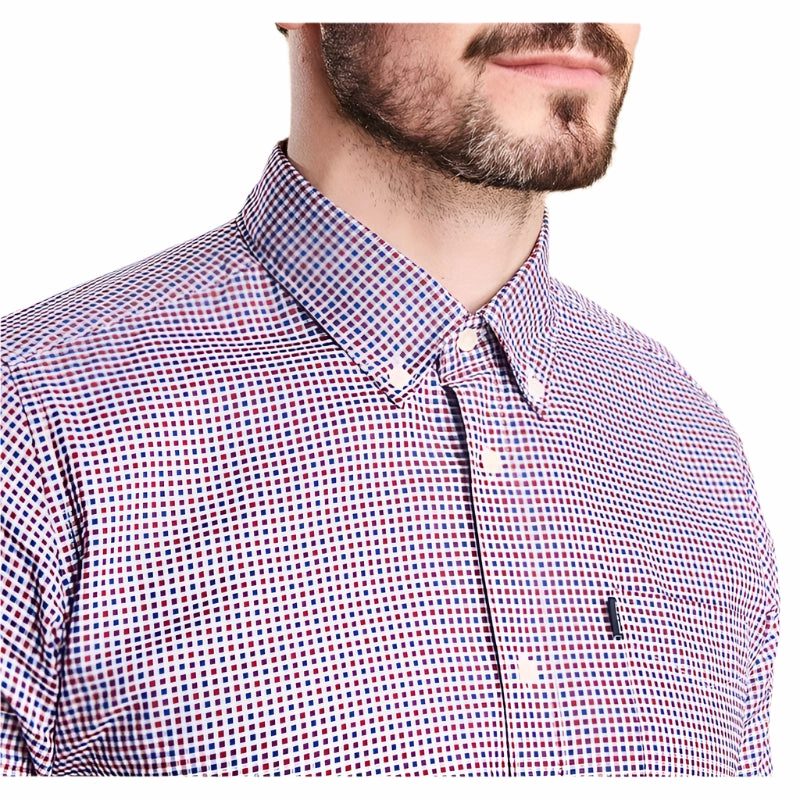 Barbour Endsleigh Mens Tailored Oxford Cotton Check - Red Grab Your Savings