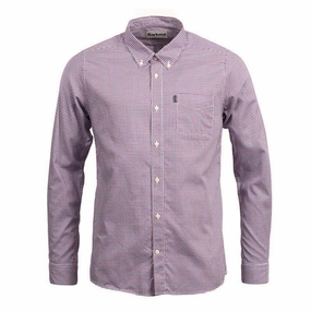 Steal Todays Offer Barbour Endsleigh Mens Tailored Oxford Cotton Check - Red