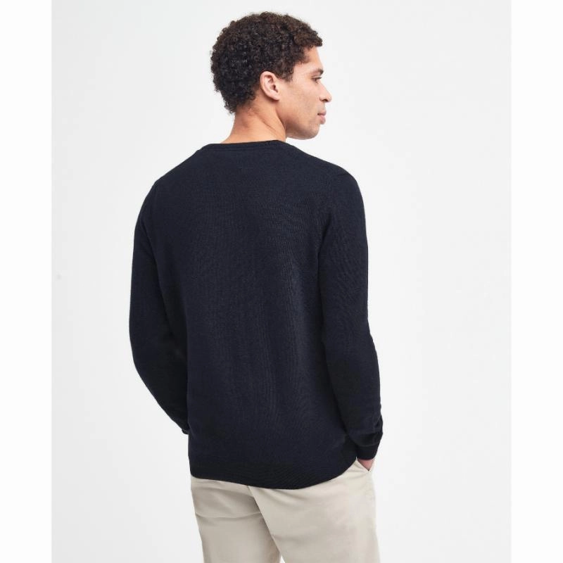 Price Drop Frenzy Barbour Essential Lambswool Mens V Neck Jumper - Navy