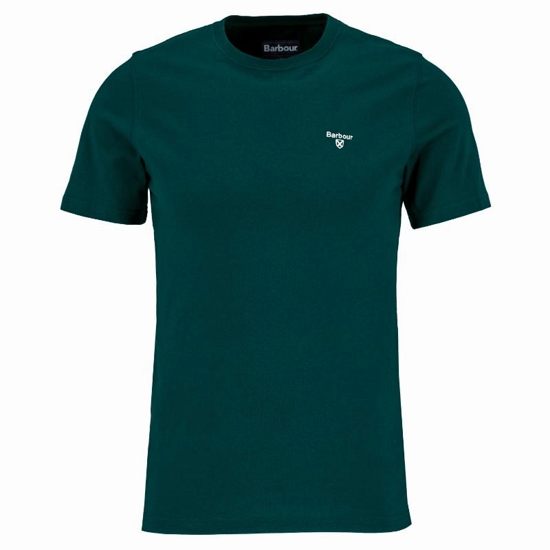 Barbour Essential Sports Mens T-Shirt - Seaweed Perfect Gift Sale Grab It Fast