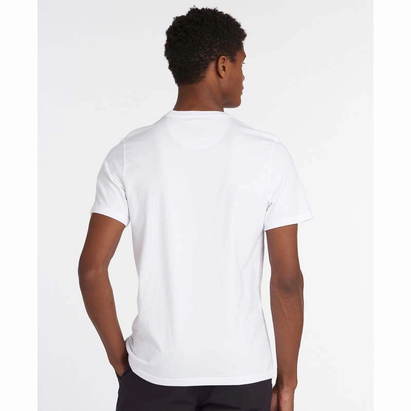 Barbour Essential Sports Mens T-Shirt - White Shop Grab Offer Clearance Event Today