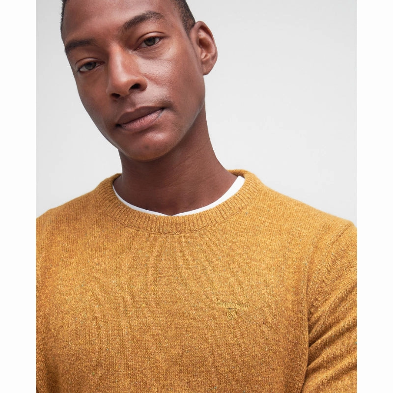 Barbour Essential Tisbury Mens Lambswool Crew Neck Jumper - Copper Hot Sale Frenzy Save More Now