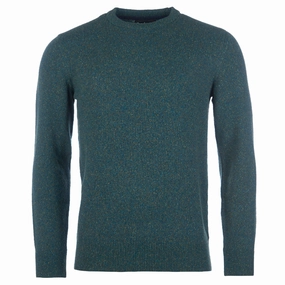 Barbour Essential Tisbury Mens Lambswool Crew Neck Jumper - Dark Aqua Hot Deals Today Hot Pick of the Day