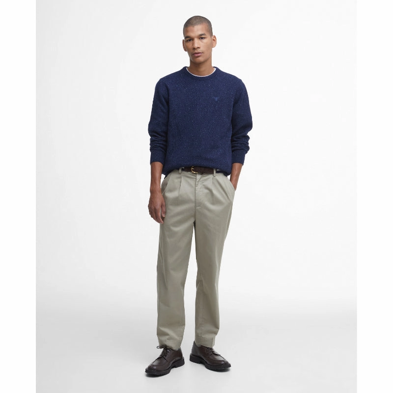 Barbour Essential Tisbury Mens Lambswool Crew Neck Jumper - Navy Trending Hot Picks