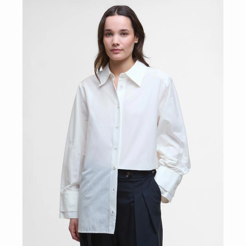 Barbour Evette Ladies Shirt - White Big Hot Sale