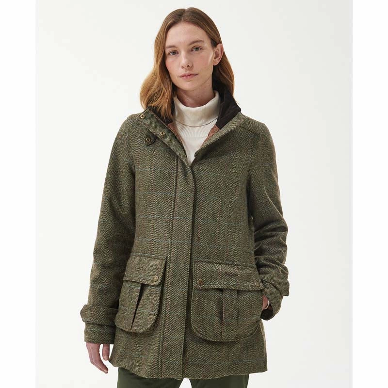 Best Seller Discount Barbour Fairfield Ladies Wool Tweed Waterproof Jacket - Gardenia