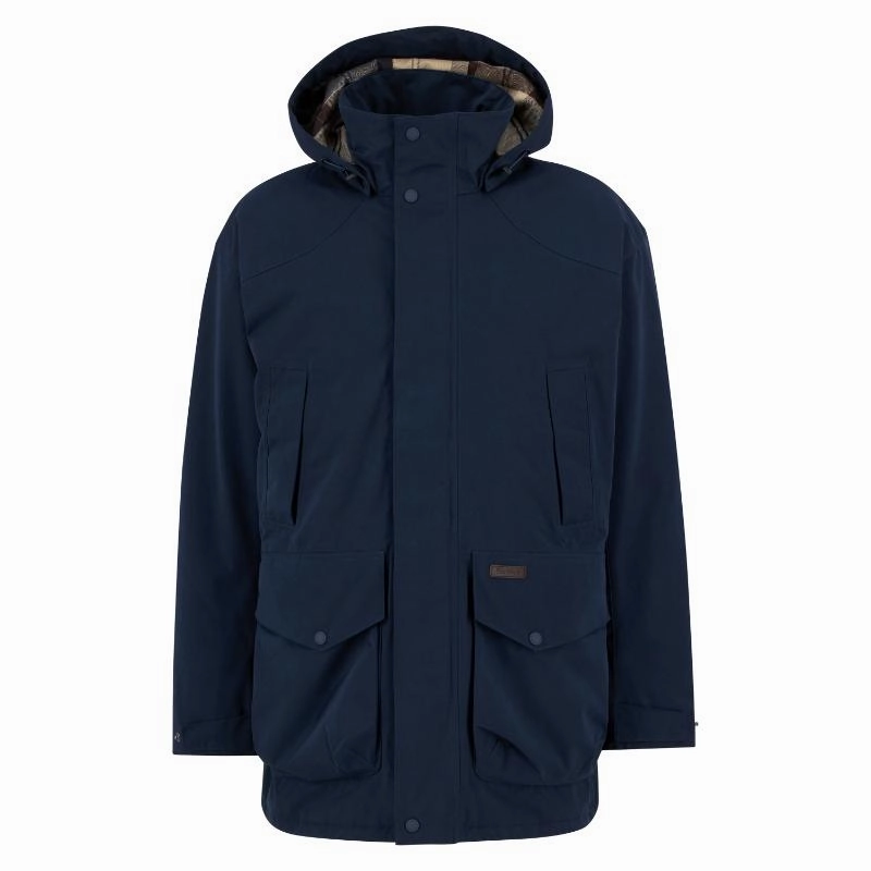Barbour Farlam Mens Waterproof Jacket - Navy Instant Savings Inside Clearance Sale