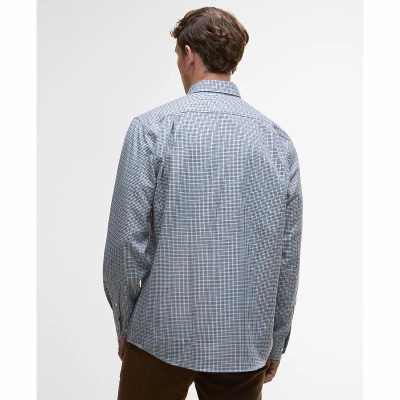 Barbour Fenn Regular Thermo Weave Mens Gingham Shirt - Mallard Green Hot Offer Inside Price Slash Today