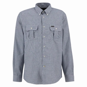 Trending Now Discount Save More Now Barbour Fenn Regular Thermo Weave Mens Gingham Shirt - Mallard Green