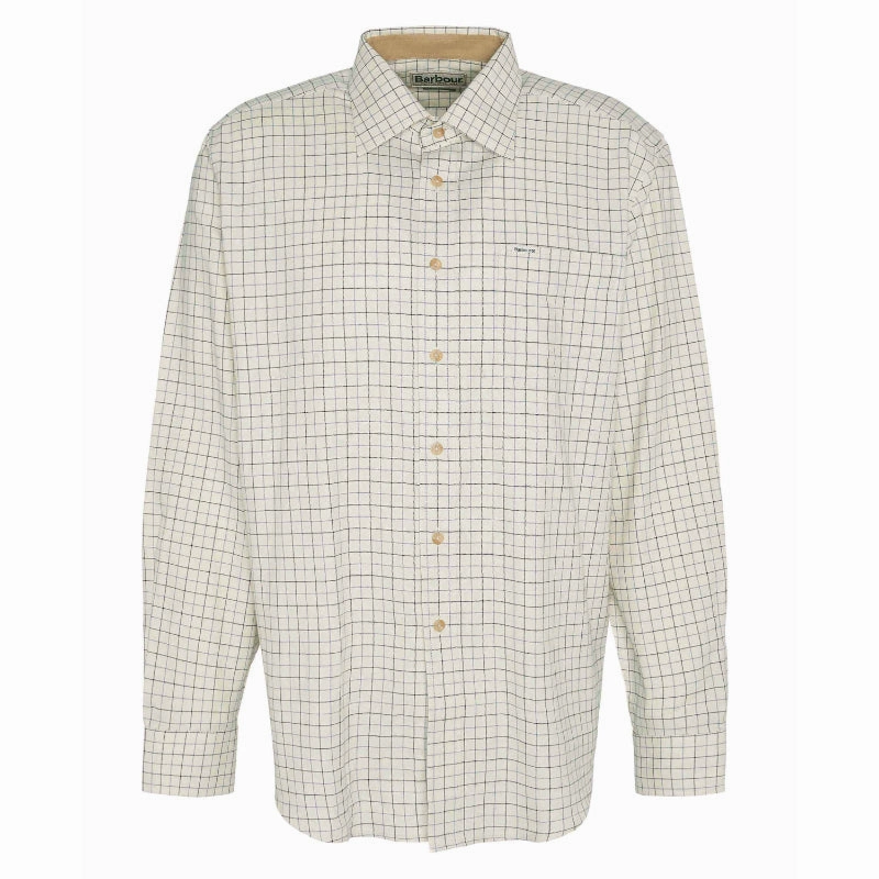 Barbour Field Tattersall Classic Collar Mens Shirt - Blue Clearance Steal Today