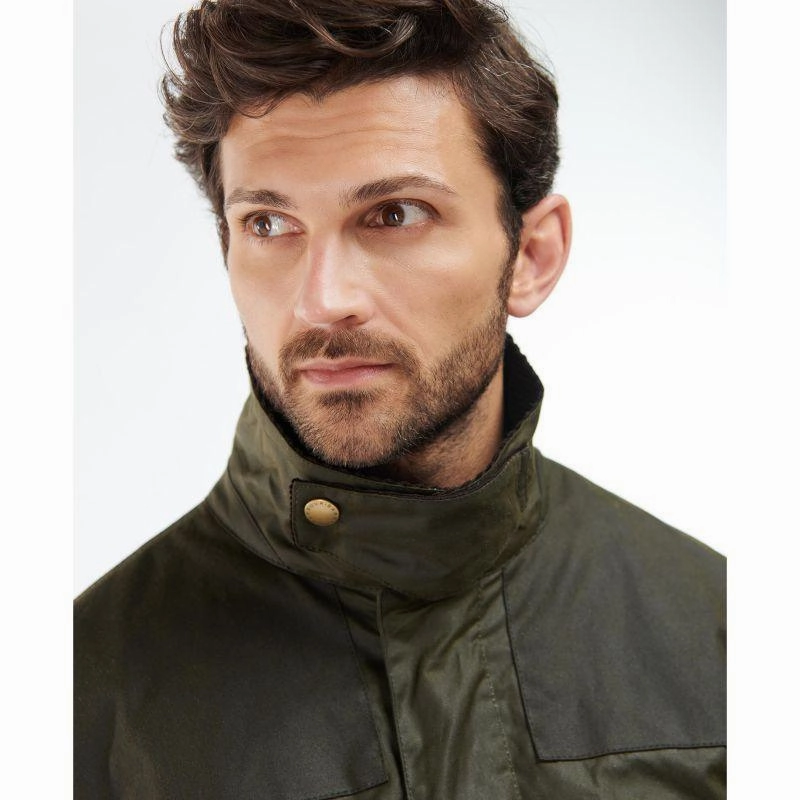 Daily Deal Frenzy Barbour Findon Mens Wax Jacket - Archive Olive