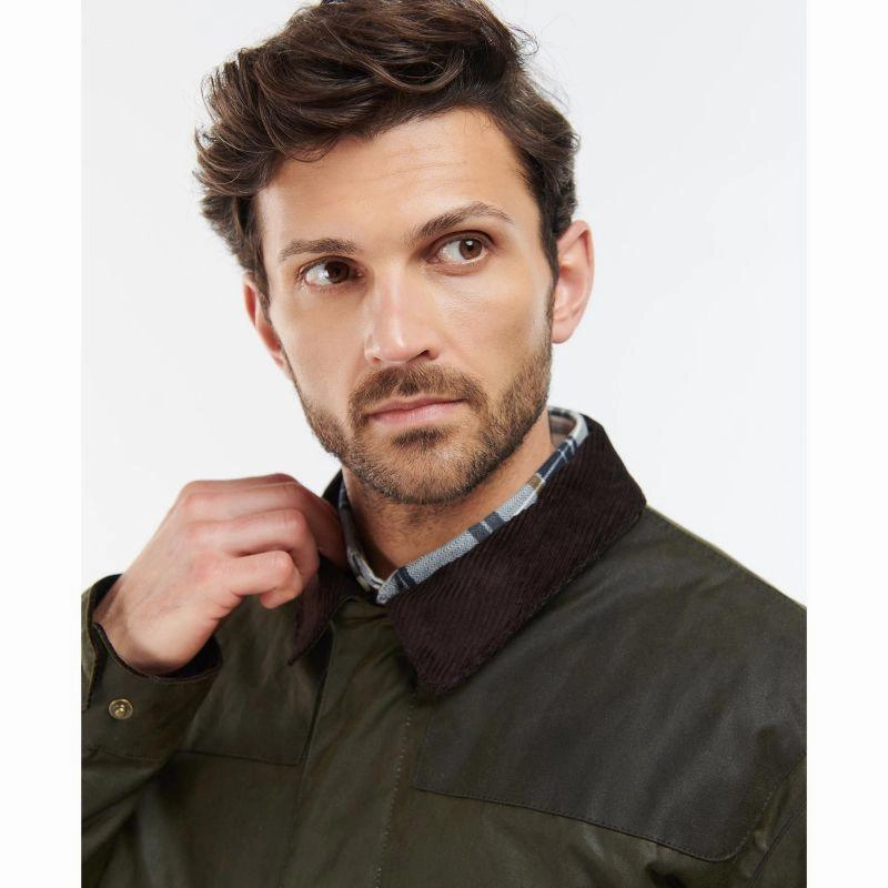 MustShop Sale Barbour Findon Mens Wax Jacket - Archive Olive