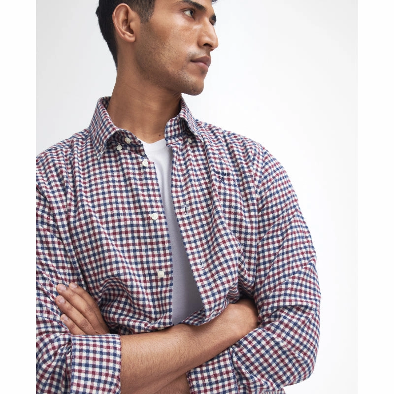 Trending Savings Now Best Seller Discount Barbour Finkle Mens Tailored Shirt - Merlot