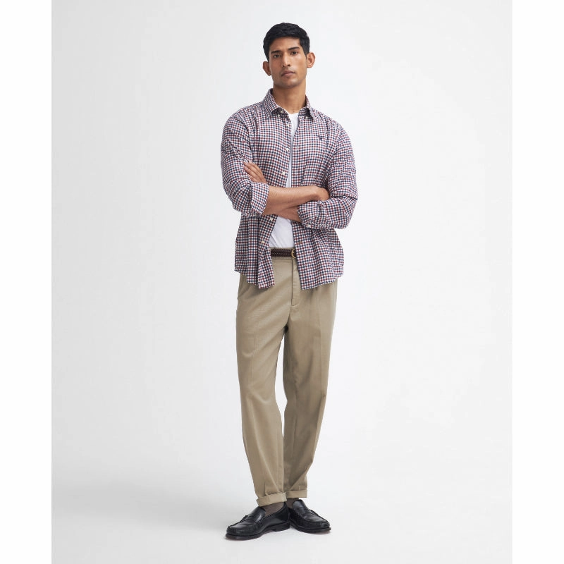 Barbour Finkle Mens Tailored Shirt - Merlot Special Savings Today