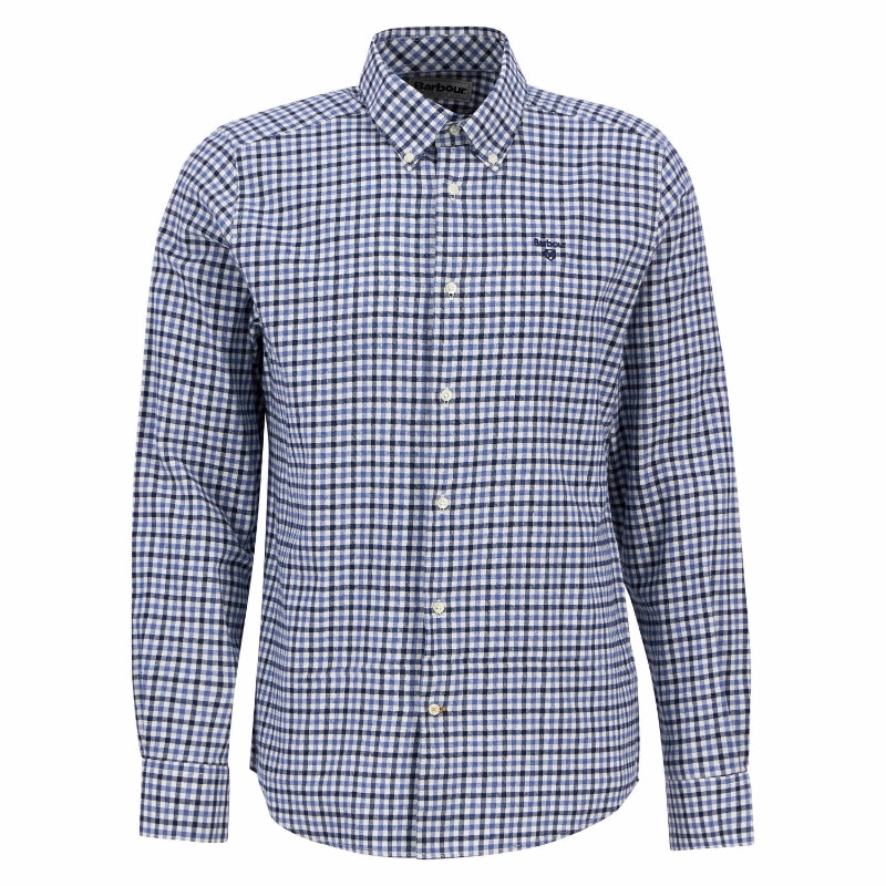 Hot Sale Today Barbour Finkle Mens Tailored Shirt - Navy