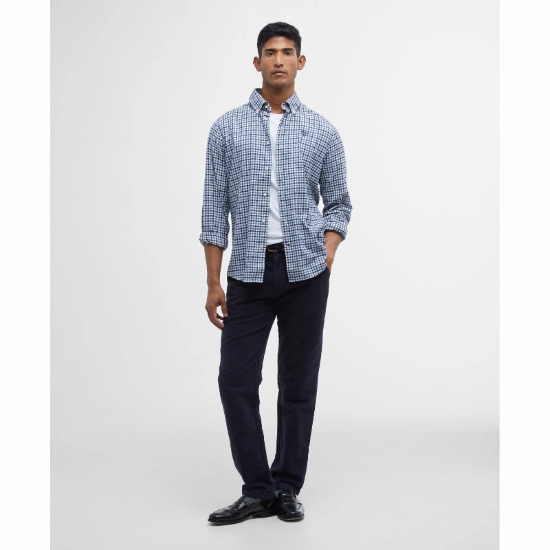 Barbour Finkle Mens Tailored Shirt - Navy Big Savings Today Limited Offer Alert