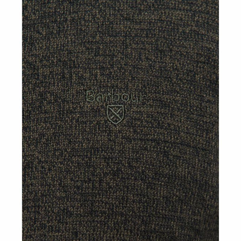Exclusive Savings Event Todays Mega Savings Barbour Firle Cotton Cashmere Mens 1/4 Zip Jumper - Olive Marl