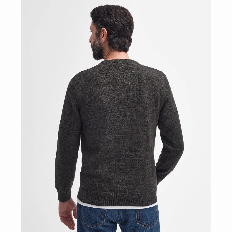 Trendy Picks Today Clearance Sale Now Barbour Firle Cotton Cashmere Mens Crew Neck Jumper - Olive Marl