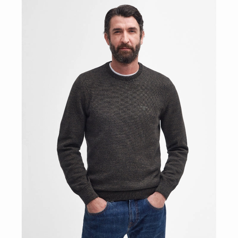 Barbour Firle Cotton Cashmere Mens Crew Neck Jumper - Olive Marl Grab Todays Deal Shop the Savings Now