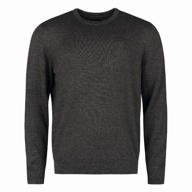 Barbour Firle Cotton Cashmere Mens Crew Neck Jumper - Olive Marl Best Seller Discount